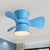 3-Blade Macaron LED Flush Ceiling Fan Blue/Pink Curvy Flushmount Lighting with Acrylic Shade, 23.5" Width Blue Clearhalo 'Ceiling Fans with Lights' 'Ceiling Fans' 'Modern Ceiling Fans' 'Modern' Lighting' 1136212