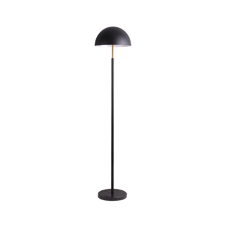 Metal Semicircle Shade Reading Floor Light Simplicity 2 Heads Black and Gold Floor Lamp Clearhalo 'Floor Lamps' 'Lamps' Lighting' 1136252