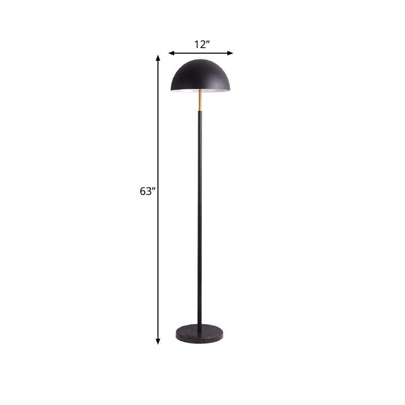 Metal Semicircle Shade Reading Floor Light Simplicity 2 Heads Black and Gold Floor Lamp Clearhalo 'Floor Lamps' 'Lamps' Lighting' 1136253