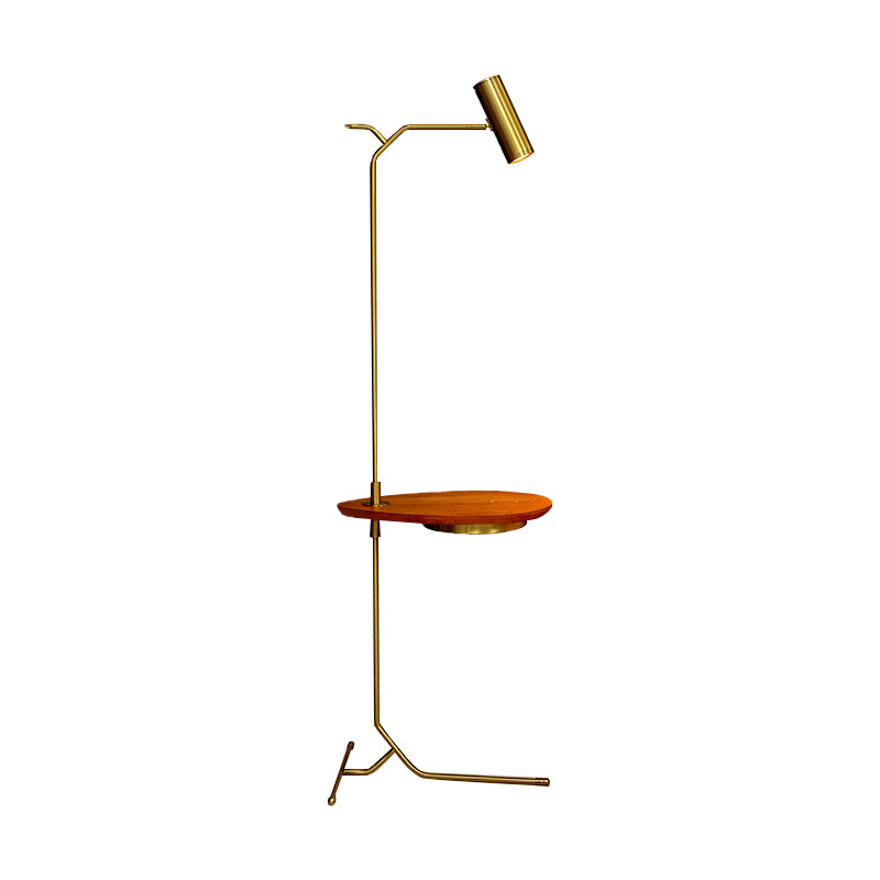 Tubular Metal Floor Table Light Postmodern LED Gold Standing Floor Lamp for Living Room Clearhalo 'Floor Lamps' 'Lamps' Lighting' 1136280
