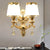 2-Light Wall Light Fixture with Barrel Shade Opal Glass Post Modern Bedroom Wall Lamp in Gold Gold Clearhalo 'Modern wall lights' 'Modern' 'Wall Lamps & Sconces' 'Wall Lights' Lighting' 1136297