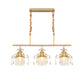Gold Cylinder Island Pendant Light Postmodern 3 Heads Crystal Teardrop Hanging Ceiling Lamp Clearhalo 'Ceiling Lights' 'Island Lights' Lighting' 1136307