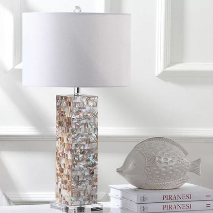 Checkered Rectangle Shell Night Lamp Country Style 1 Head Bedroom Table ...