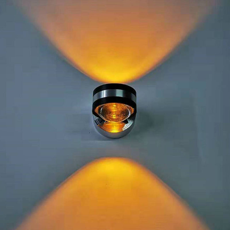 Ball Mini Wall Mount Lamp Minimalist Crystal LED Sconce in Chrome for Bedroom, Blue/Purple/Red Light Chrome Clearhalo 'Cast Iron' 'Glass' 'Industrial' 'Modern wall lights' 'Modern' 'Tiffany' 'Traditional wall lights' 'Wall Lamps & Sconces' 'Wall Lights' Lighting' 1136664