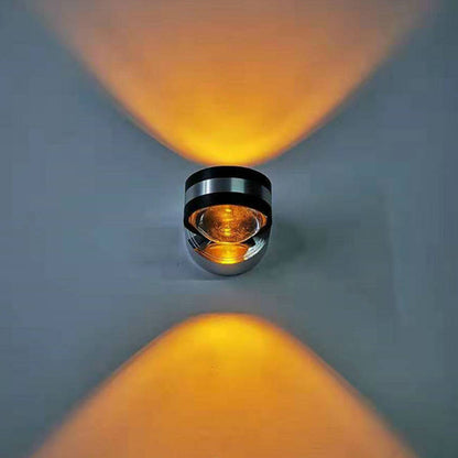 Ball Mini Wall Mount Lamp Minimalist Crystal LED Sconce in Chrome for Bedroom, Blue/Purple/Red Light Chrome Clearhalo 'Cast Iron' 'Glass' 'Industrial' 'Modern wall lights' 'Modern' 'Tiffany' 'Traditional wall lights' 'Wall Lamps & Sconces' 'Wall Lights' Lighting' 1136664