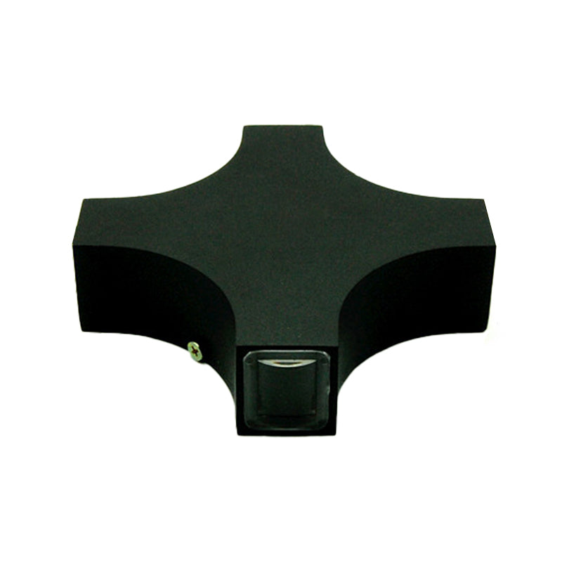 Black X Shaped 4-Way Wall Mount Lamp Modern Aluminum RGB Color LED Sconce Light Fixture Clearhalo 'Cast Iron' 'Glass' 'Industrial' 'Modern wall lights' 'Modern' 'Tiffany' 'Traditional wall lights' 'Wall Lamps & Sconces' 'Wall Lights' Lighting' 1136685