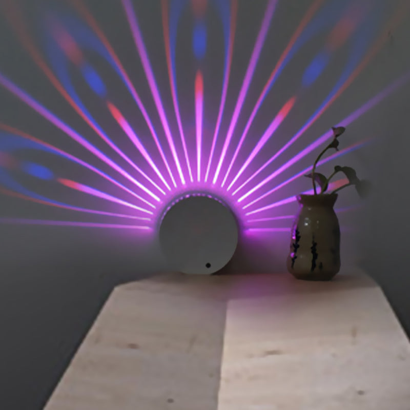 Modern Style LED Wall Lamp White Hollowed Out Peacock Feather Sconce Lighting with Iron Shade, RGB Color Light White Clearhalo 'Cast Iron' 'Glass' 'Industrial' 'Modern wall lights' 'Modern' 'Tiffany' 'Traditional wall lights' 'Wall Lamps & Sconces' 'Wall Lights' Lighting' 1136804