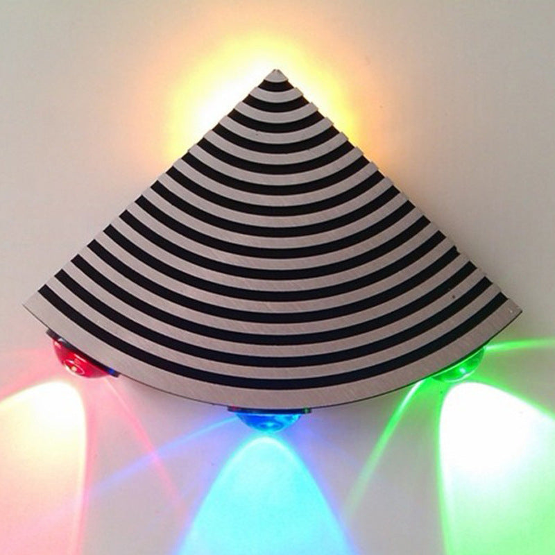 Modernist WIFI Shaped Wall Lamp Metal Bedroom LED Flush Mount Wall Sconce in Black and Silver, Purple/Green/Yellow Light Black-Silver Clearhalo 'Cast Iron' 'Glass' 'Industrial' 'Modern wall lights' 'Modern' 'Tiffany' 'Traditional wall lights' 'Wall Lamps & Sconces' 'Wall Lights' Lighting' 1136828