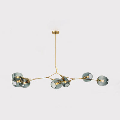 Bubble Chandelier Light Fixture with Ball Shade Modern Style Glass 5/6/7 Lights Black/Gold Finish Ceiling Lighting Clearhalo 'Ceiling Lights' 'Chandeliers' 'Glass shade' 'Glass' 'Modern Chandeliers' 'Modern' Lighting' 113683