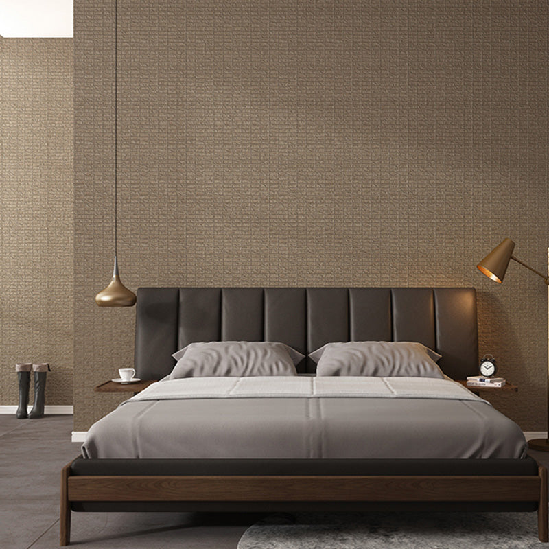 Moisture-Resistant Lattice Wall Decor Plaster Wallpaper for Living Room, 33' by 20.5", Non-Pasted Brown Clearhalo 'Modern wall decor' 'Modern' 'Wallpaper' Wall Decor' 1136895
