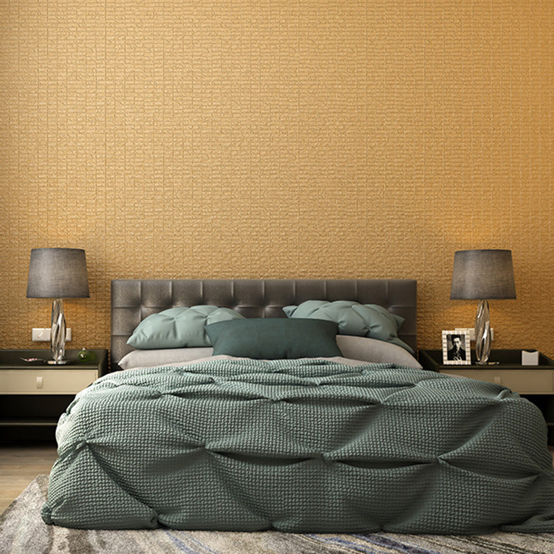 Moisture-Resistant Lattice Wall Decor Plaster Wallpaper for Living Room, 33' by 20.5", Non-Pasted Golden Clearhalo 'Modern wall decor' 'Modern' 'Wallpaper' Wall Decor' 1136898
