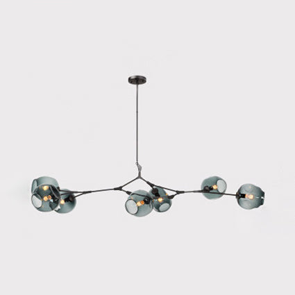 Bubble Chandelier Light Fixture with Ball Shade Modern Style Glass 5/6/7 Lights Black/Gold Finish Ceiling Lighting Clearhalo 'Ceiling Lights' 'Chandeliers' 'Glass shade' 'Glass' 'Modern Chandeliers' 'Modern' Lighting' 113690