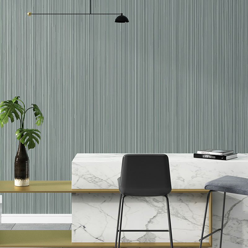 Stripes Wall Decor in Dark Color Plaster Wallpaper Roll for Living Room, 20.5 in x 33 ft Grey Clearhalo 'Modern wall decor' 'Modern' 'Wallpaper' Wall Decor' 1136945