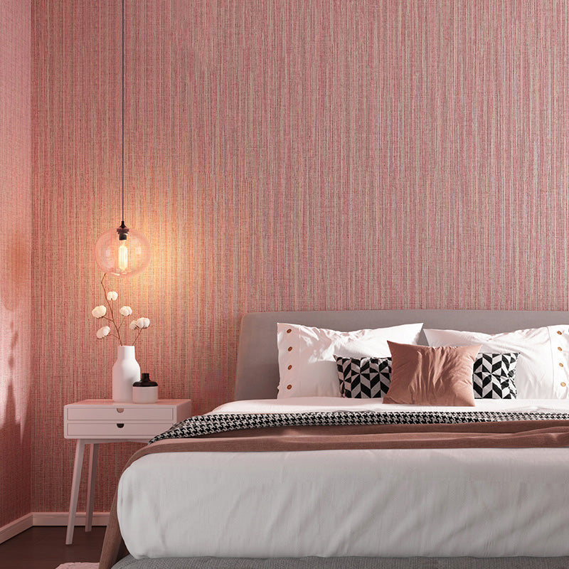 Nordic Linen Textured Wall Covering in Soft Pink Children Wallpaper, 33 ft. x 20.5 in Pink Clearhalo 'Modern wall decor' 'Modern' 'Wallpaper' Wall Decor' 1136954
