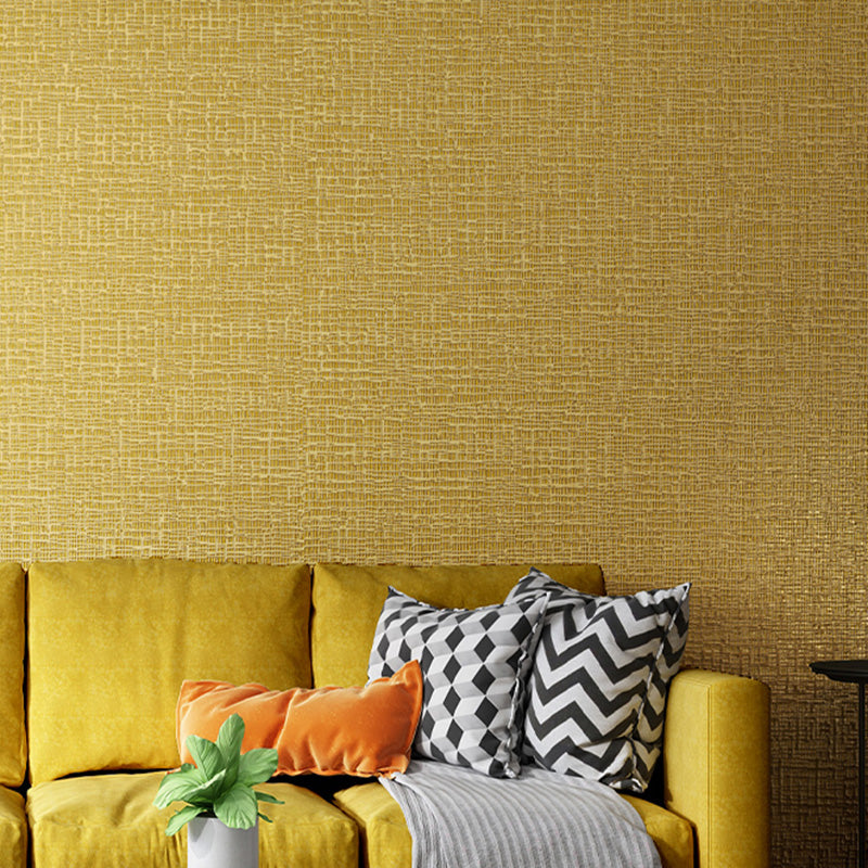 Lattice Design Wall Decor 20.5"W x 33'L Wallpaper Roll for Living Room, Non-Pasted Gold Clearhalo 'Modern wall decor' 'Modern' 'Wallpaper' Wall Decor' 1136972
