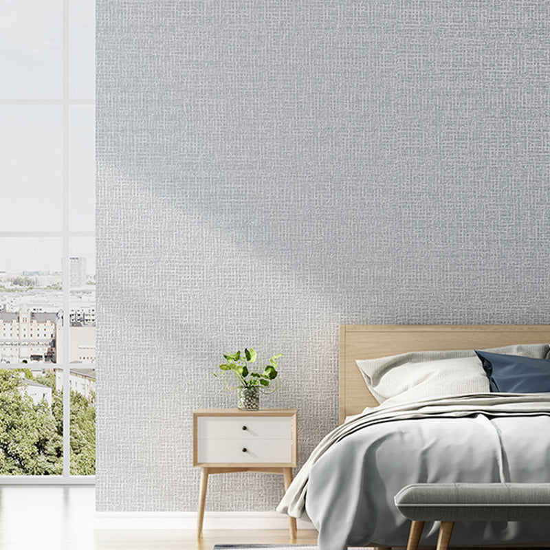 Simplicity Lattice Wallpaper for Home Decoration, 33 ft. x 20.5 in Wall Covering in Pastel Color Smoke Gray Clearhalo 'Modern wall decor' 'Modern' 'Wallpaper' Wall Decor' 1136980