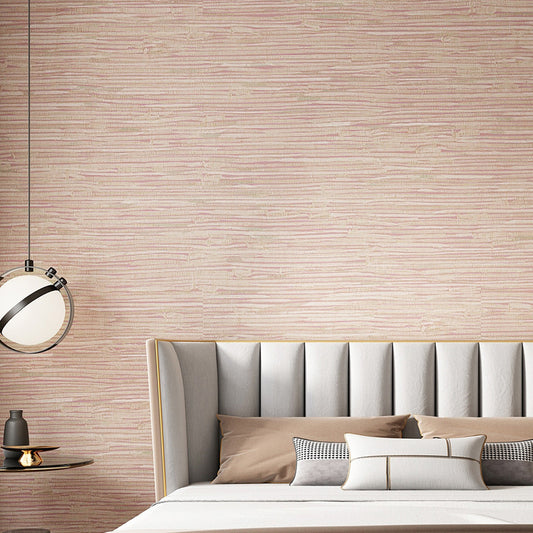 Stain-Resistant Stripes Wallpaper for Children in Pastel Color, Non-Pasted, 33'L x 20.5"W Pink Clearhalo 'Modern wall decor' 'Modern' 'Wallpaper' Wall Decor' 1137009