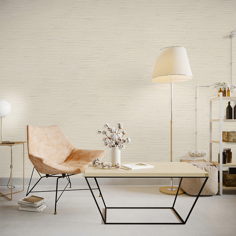 Stain-Resistant Stripes Wallpaper for Children in Pastel Color, Non-Pasted, 33'L x 20.5"W Beige Clearhalo 'Modern wall decor' 'Modern' 'Wallpaper' Wall Decor' 1137013