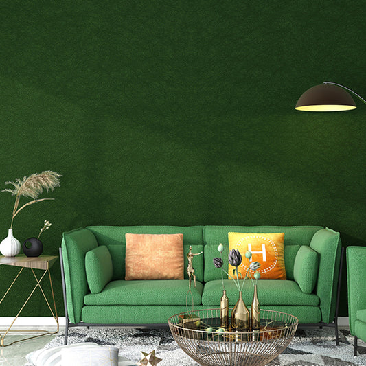 Waterproof Natural Silk Wall Decor Non-Woven Fabric Contemporary Wallpaper for Bedroom Green Clearhalo 'Modern wall decor' 'Modern' 'Wallpaper' Wall Decor' 1137019