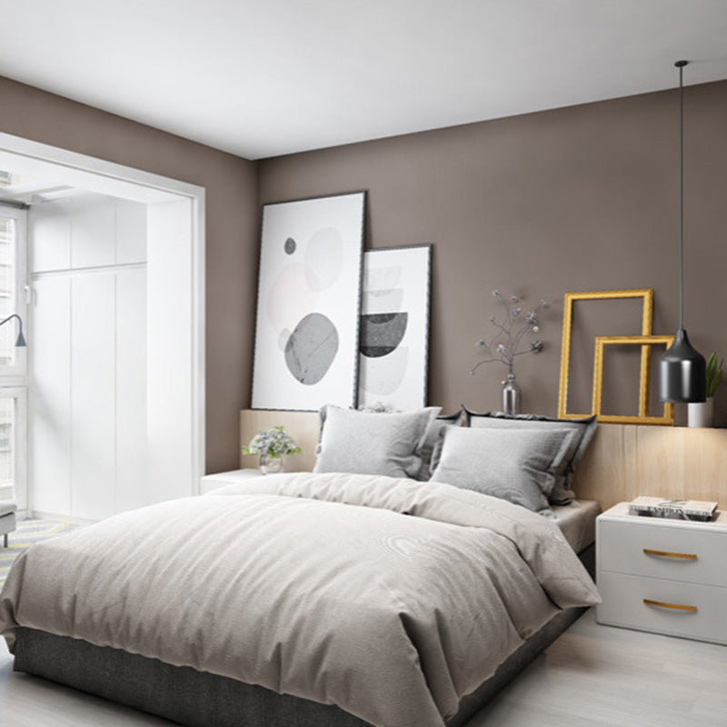 Stain-Resistant Plain Design Wall Decor Non-Woven Simplicity Wallpaper for Guest Room, Peel and Stick Dark Coffee Clearhalo 'Modern wall decor' 'Modern' 'Wallpaper' Wall Decor' 1137085