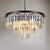 Tiered Amber/Smoke Gray Crystal Hanging Chandelier Modern LED Drop Light for Bedroom, 19.5"/23.5" Wide Clear 19.5" Clearhalo 'Ceiling Lights' 'Chandeliers' 'Clear' 'Industrial' 'Modern Chandeliers' 'Modern' 'Tiffany' 'Traditional Chandeliers' Lighting' 113794