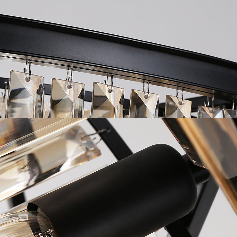 Tiered Amber/Smoke Gray Crystal Hanging Chandelier Modern LED Drop Light for Bedroom, 19.5"/23.5" Wide Clearhalo 'Ceiling Lights' 'Chandeliers' 'Clear' 'Industrial' 'Modern Chandeliers' 'Modern' 'Tiffany' 'Traditional Chandeliers' Lighting' 113798