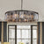 Drum Chandelier Pendant Light Contemporary Amber/Clear/Smoke Gray Crystal 6-Light LED Suspension Lamp with Adjustable Chain Smoke Gray Clearhalo 'Ceiling Lights' 'Chandeliers' 'Clear' 'Industrial' 'Modern Chandeliers' 'Modern' 'Tiffany' 'Traditional Chandeliers' Lighting' 113800