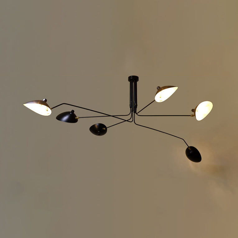 Metal Duckbill Hanging Lamp Post Modern 2/3/5 Lights Black Living Room Chandelier Light Clearhalo 'Ceiling Lights' 'Chandeliers' 'Modern Chandeliers' 'Modern' Lighting' 113965