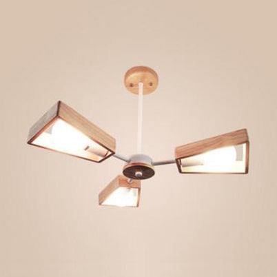 Modern Sputnik Chandelier Pendant Wooden 3/5/8-Light Bedroom Hanging Lamp in Black/White Clearhalo 'Ceiling Lights' 'Chandeliers' Lighting' options 114044