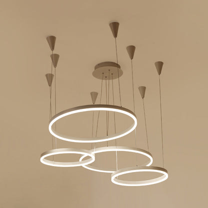 Circular Acrylic Chandelier Pendant Simple LED Single Light White Ceiling Hung Fixture in Warm/White/Natural Light White Clearhalo 'Ceiling Lights' 'Chandeliers' 'Modern Chandeliers' 'Modern' Lighting' 114117