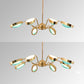 Drum Chandelier Pendant Light with Oval Glass Shade Postmodern Metal 6/8 Lights Gold Hanging Ceiling Light for Living Room Clearhalo 'Ceiling Lights' 'Chandeliers' 'Modern Chandeliers' 'Modern' Lighting' 114960