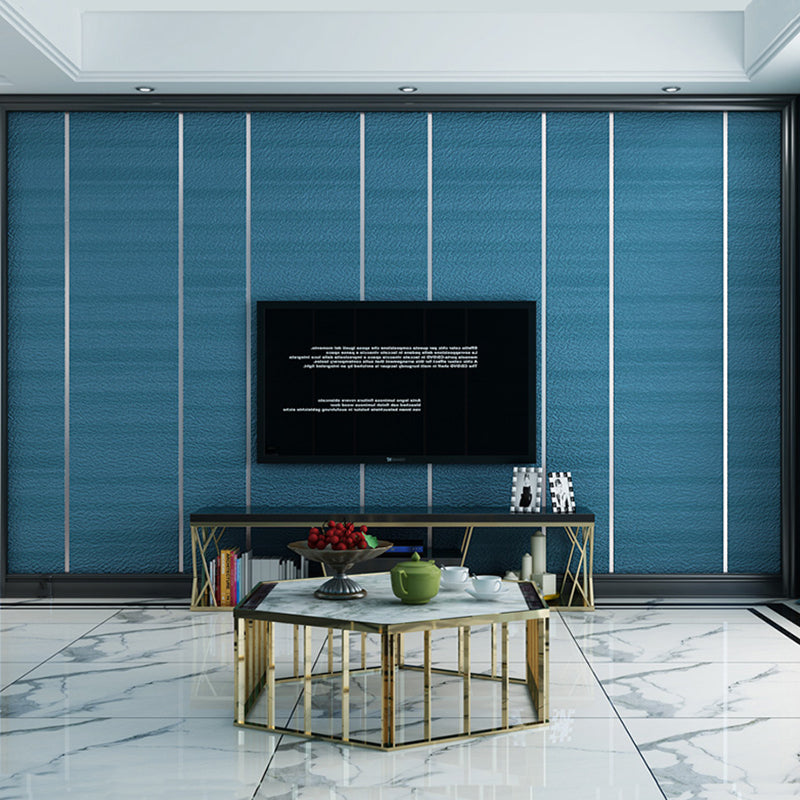 Modern Dark Color Flock Wallpaper Glitter Solid Moisture-Resistant Wall Covering for Living Room Royal Blue Clearhalo 'Modern wall decor' 'Modern' 'Wallpaper' Wall Decor' 1151159