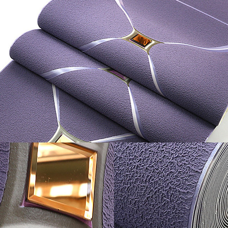 Flock Material Wallpaper Lattice Pattern Geometric Textured Wall Decor with Diamond Clearhalo 'Modern wall decor' 'Modern' 'Wallpaper' Wall Decor' 1151199