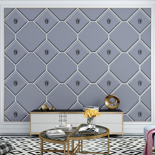 Rhombus 33' x 20.5" Wallpaper Dark Color Textured Moisture-Resistant Wall Art with Decorative Diamond Grey Clearhalo 'Modern wall decor' 'Modern' 'Wallpaper' Wall Decor' 1151223
