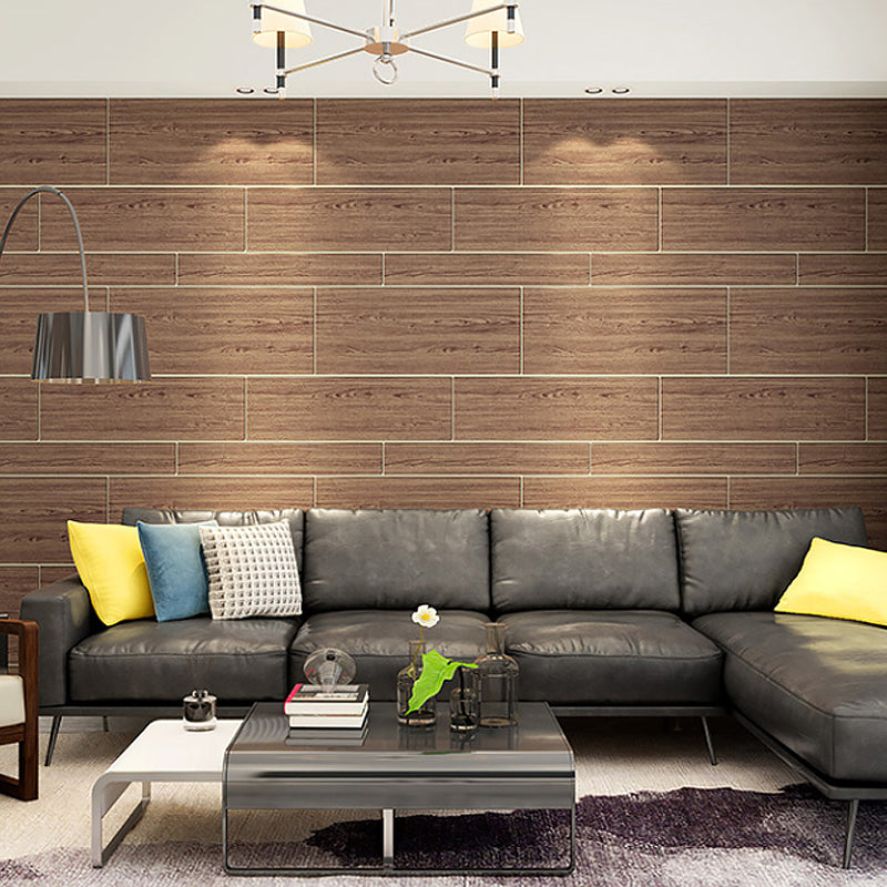 Flock Wall Covering Brick Effect Construction Textured Wallpaper Roll, 71.6-sq ft Coffee Clearhalo 'Industrial wall decor' 'Industrial' 'Wallpaper' Wall Decor' 1151301