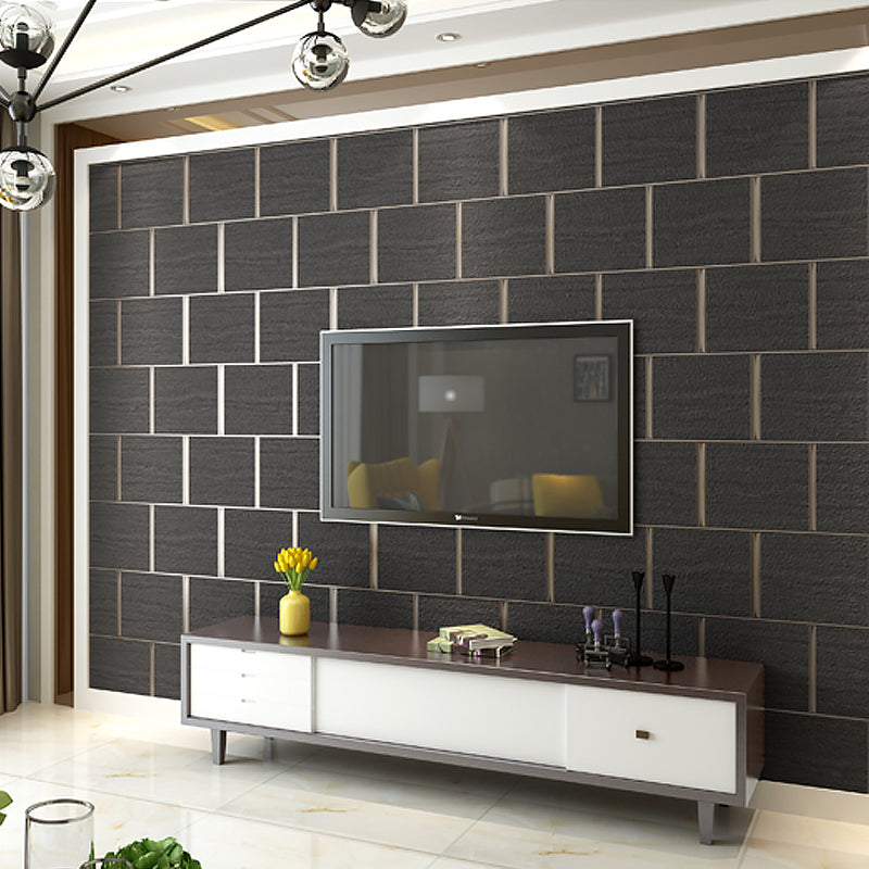 Textured Flock Wall Decor Industrial Unpasted Wallpaper with Marble Tile Effect for Bedroom Clearhalo 'Industrial wall decor' 'Industrial' 'Wallpaper' Wall Decor' 1151340