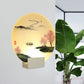 Round Hallway Mountain and Lake Mural Lamp Acrylic LED Chinese Wall Lighting Idea in White Clearhalo 'Wall Lamps & Sconces' 'Wall Lights' Lighting' 1155279