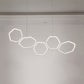 Hexagonal Island Chandelier Simple Acrylic 4/5/6 Lights White/Brown Ceiling Pendant in Warm/White Light 5 White Clearhalo 'Ceiling Lights' 'Chandeliers' 'Modern Chandeliers' 'Modern' Lighting' 115537