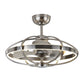 Cage Flush Mount Fan Light Modern Style Metal 3 Blades Nickel Finish LED Semi Flush Ceiling Light Fixture, 27.5" Width Clearhalo 'Ceiling Fans with Lights' 'Ceiling Fans' 'Modern Ceiling Fans' 'Modern' Lighting' 1155487