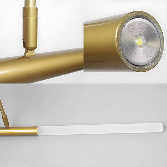 Acrylic Tubular Chandelier Modern 2/4/6 Lights Black/White/Gold Ceiling Pendant in Warm/White Light