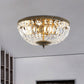Dome Crystal Flush Mount Ceiling Fixture Glam Flushmount Light in Antique Bronze Finish Clearhalo 'Ceiling Lights' 'Close To Ceiling Lights' 'Close to ceiling' 'Flush mount' Lighting' 1162218