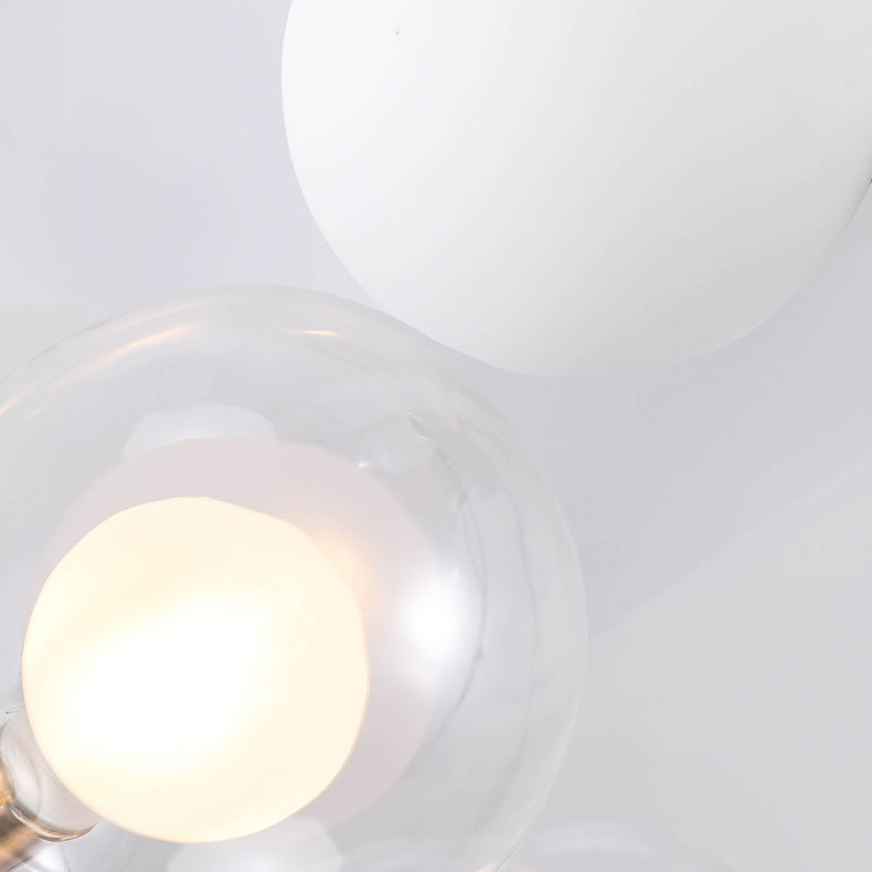 Sky Bang Hotel Chandelier with Clear/Milk Glass Shade Metal 10/12/16-Head Contemporary Pendant Lamp in White Clearhalo 'Ceiling Lights' 'Chandeliers' 'Clear' 'Industrial' 'Modern Chandeliers' 'Modern' 'Tiffany' 'Traditional Chandeliers' Lighting' 116368