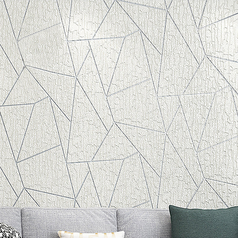 Flock Wallpaper Triangle Pattern Teenage Bedroom Non-Pasted Wall Covering, 54.2-sq ft Beige Clearhalo 'Modern wall decor' 'Modern' 'Wallpaper' Wall Decor' 1169934