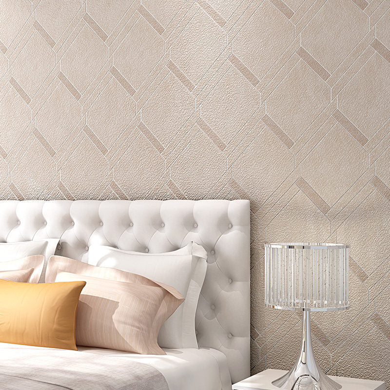 Matrix 57.1-sq ft Wallpaper Roll Pastel Color Textured Moisture Resistant Wall Art for Bedroom Light Coffee Clearhalo 'Modern wall decor' 'Modern' 'Wallpaper' Wall Decor' 1169958