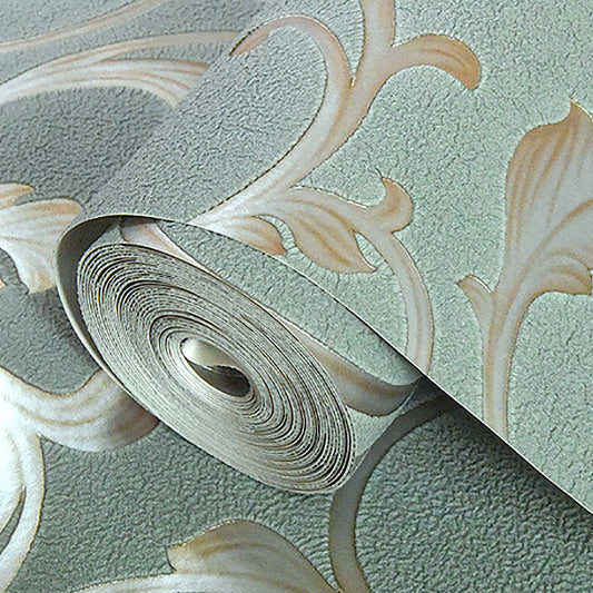 Plants Light-Color Wallpaper Swirl Flower Unpasted Wall Covering for Living Room Deco