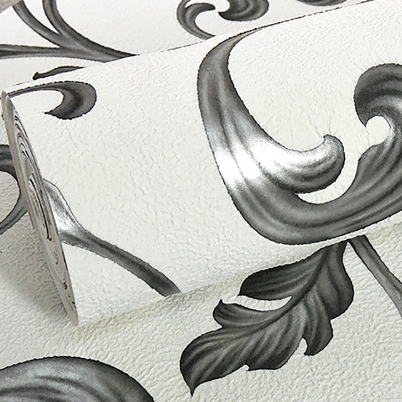 Plants Light-Color Wallpaper Swirl Flower Unpasted Wall Covering for Living Room Deco Clearhalo 'Wall Decor' 'Wallpaper' 1169991