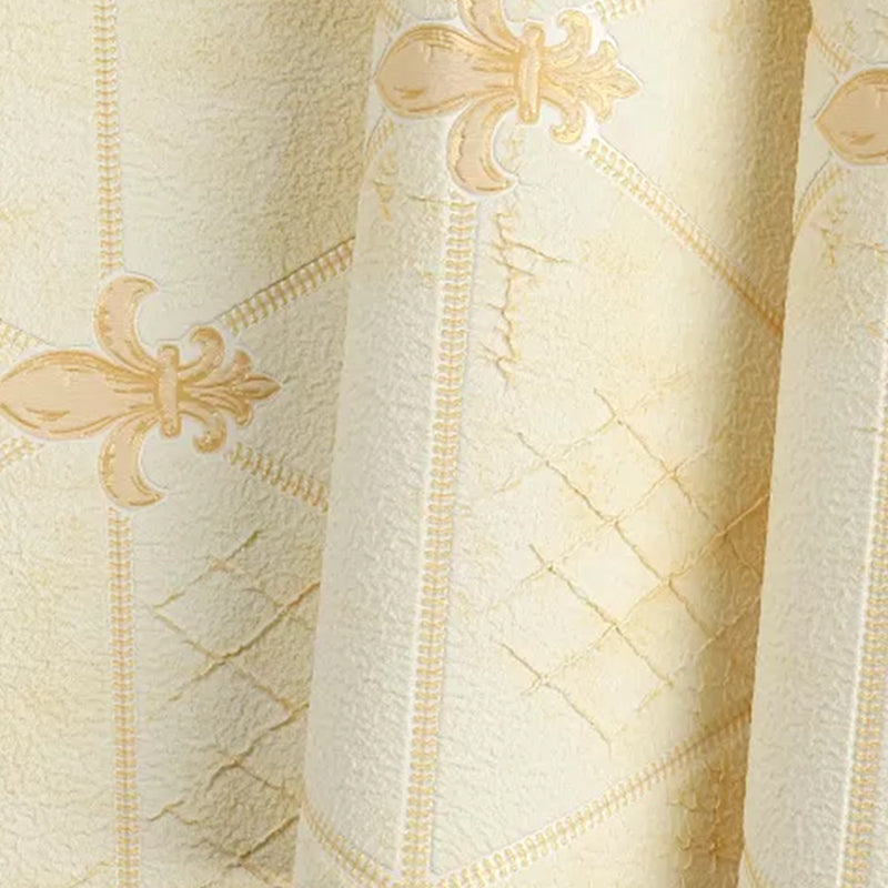 Wall Art Rhombus Pastel Color Retro Style Flock Wallpaper Roll for Home Decor, 57.1-sq ft Light Yellow Clearhalo 'Vintage wall decor' 'Vintage' 'Wallpaper' Wall Decor' 1170012