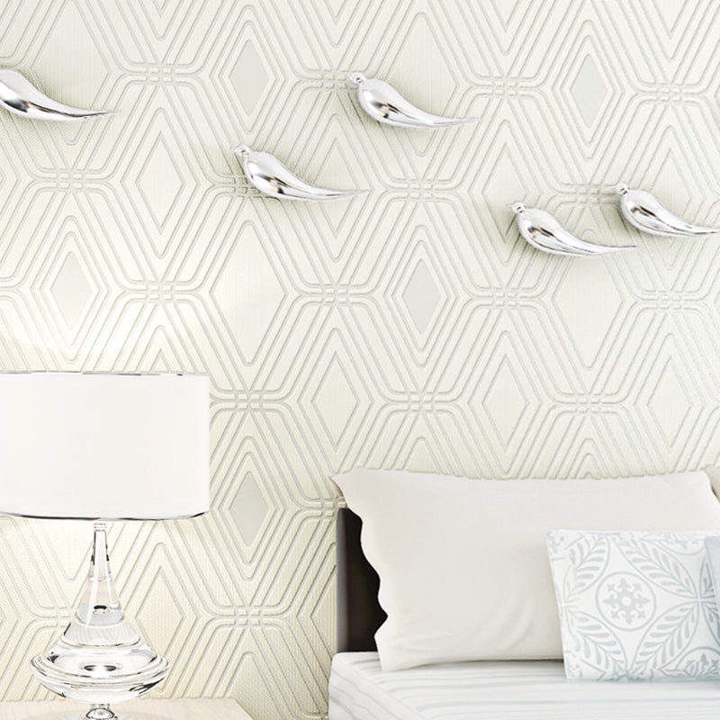 Textured PVC Wall Art Contemporary Non-Pasted Wallpaper Roll with Diamond Pattern Clearhalo 'Modern wall decor' 'Modern' 'Wallpaper' Wall Decor' 1170021