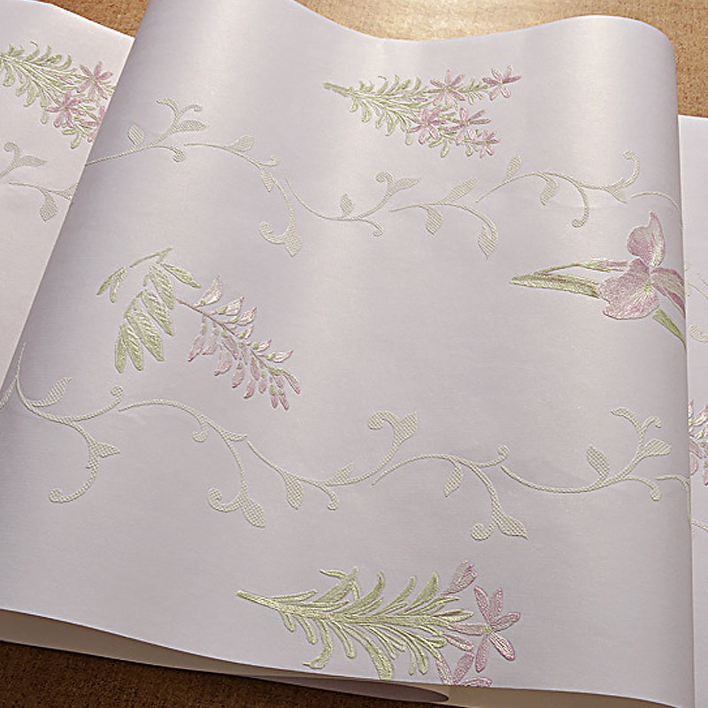 Rustic 54.2-sq ft Wall Decor Wildflower Moisture Resistant Wallpaper in Light Color Clearhalo 'Country wall decor' 'Rustic' 'Wallpaper' Wall Decor' 1170095