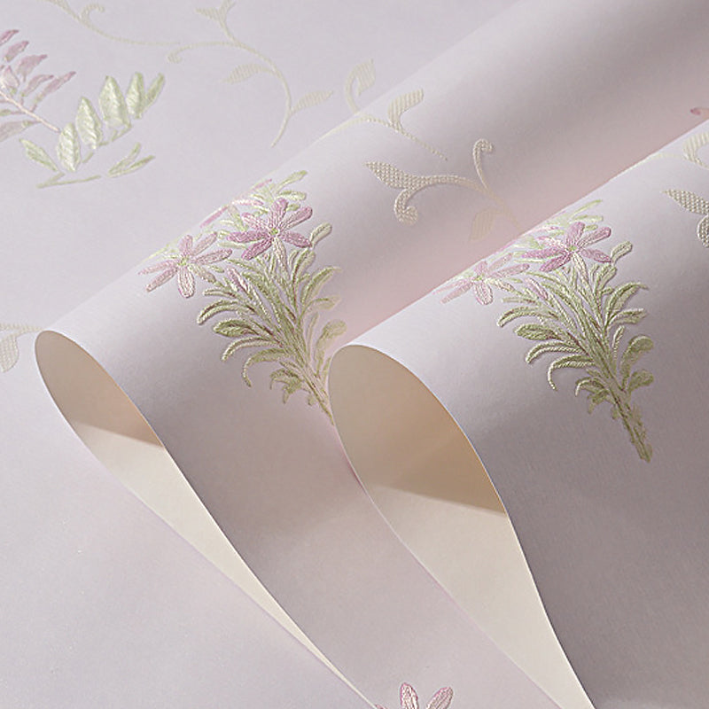 Rustic 54.2-sq ft Wall Decor Wildflower Moisture Resistant Wallpaper in Light Color Clearhalo 'Country wall decor' 'Rustic' 'Wallpaper' Wall Decor' 1170096